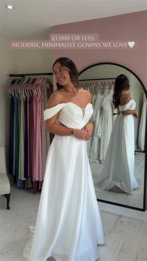 Four stunning gowns under £1,000! Perfect for a bride looking for a minimalist but elegant vibe 🤍 #BridalBoutique #modernbrides #belfastbride #belfastbridalboutique