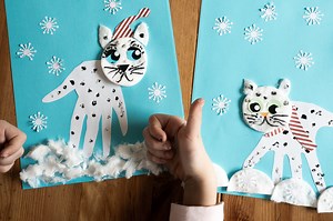 Cute Snow Leopard Handprint Craft For Kids - Shelterness