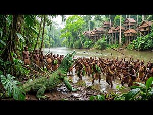 Korowai Tribe vs Giant Lizard: Ultimate Survival Battle