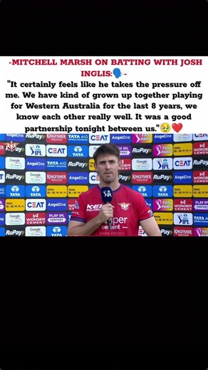 MITCHELL MARSH PRAISES JOSH INGLIS AFTER MATCH-WINNING PARTNERSHIP 🔥