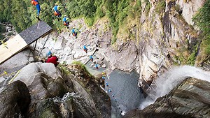 In Pictures: Laso Schaller completes the highest cliff jump ever attempted