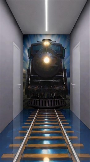 Train 3D Wall with Glass Epoxy Floor