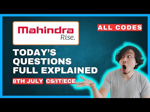 Can you? 😲 | Mahindra Rise Assessment 2025 || Mahindra Rise Coding Questions 2025
