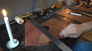 Download Leather Factory Manufacture Handmade Notebook - close up Hands work for free