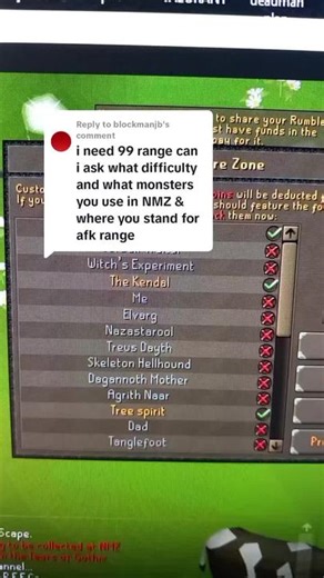 Replying to @blockmanjb These are the bosses I use in NMZ To train Range #oldschoolrunescape #osrs #runescape #fypシ #fyp