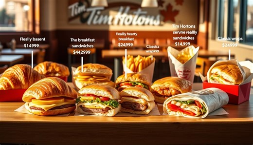 Tim Hortons Breakfast Menu with Prices and Combos