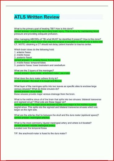Atls Written Review Latest Graded Aupdate video