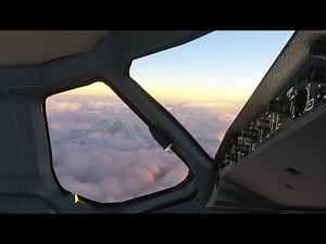MSFS2024 Virtualcol Airbus A220-300 SEA-BOI, Mount Rainier at Sunrise, MSFS Lack of Storm Simulation