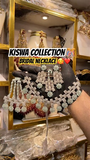 Beautiful Walima Necklace Set with Jhumar – White, Mint & Pink ✨👑🤍💗💚#pakistan #lahore