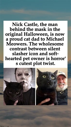 Original Michael Myers Actor Nick Castle Poses With His Cat—Michael Meowers #NickCastle#MichaelMyers