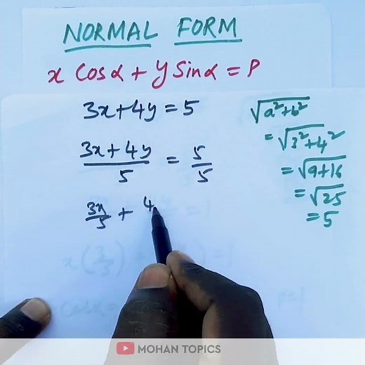 transform the equation into Normal form|Normal form for straightline equations