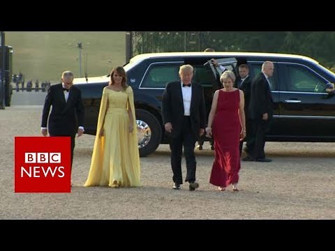 Trump arrives at Blenheim Palace - BBC News