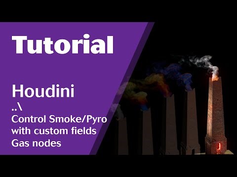 Houdini Tutorial - Control smoke / pyro simulation with Custom Fields / Gas Nodes