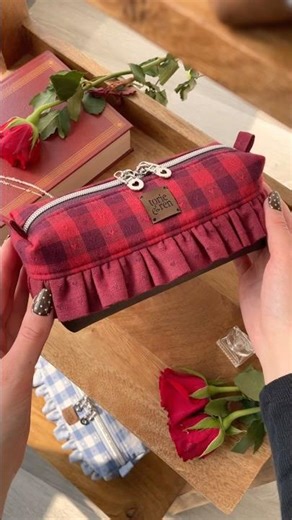 Ruffle Boxy Pouch Tutorial out Tomorrow🌹Francesca Box Bag #sewingtutorial #bagmaking