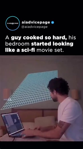 AI I Advice I Artificial Intelligence I Business on Instagram: "Your bedroom… but rewritten by light, code, and imagination. 🌌🖐️ This reel showcases a mind-bending projection-mapping experiment by 3D artist Zak Shineman, who transformed an ordinary room into a cinematic sci-fi environment using consumer tech. By syncing Philips Hue smart lights with MadMapper, then layering animations from Unreal Engine and After Effects, the walls come alive with holographic hands, glowing orbs, and realistic