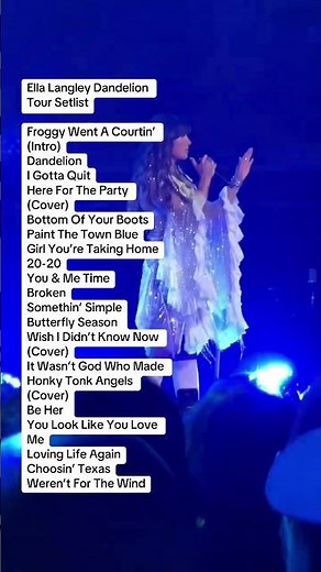 Ella Langley’s Dandelion Tour Setlist! 🌼🎶