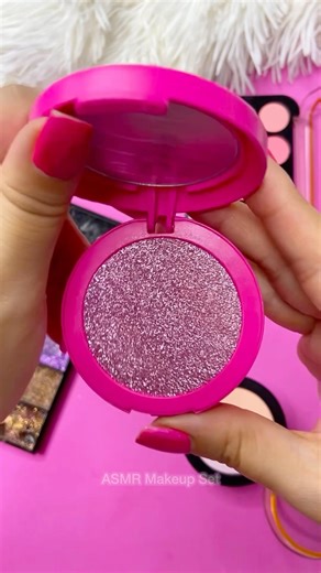 ASMR Makeup Set Fast Satisfying with Unboxing & Review Pink Sounds Video Glitter Eyeshadow