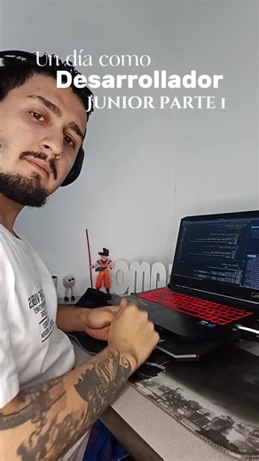 Un día camellando como desarrollador junior, sin monitor #juniordeveloper #programming #remote #lifestyle #dev