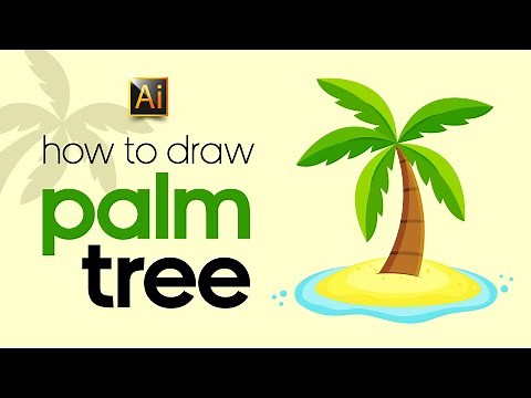 PALM TREE| ADOBE ILLUSTRATOR TUTORIAL FOR BEGINNERS (without sketch)