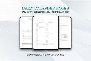 Printable Daily Calendar Pages: Digital Planner Templates (PDF) - Etsy