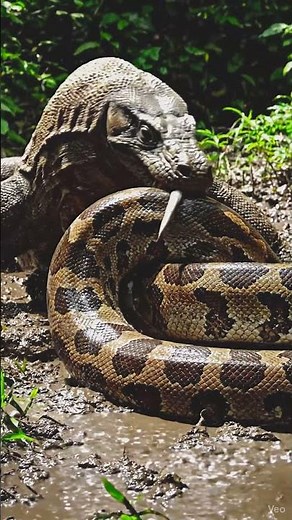 Komodo Dragon vs Giant Python 🐍🔥 #shorts