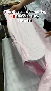 The process of removing 🩸 stains at a dry cleaners. #stainremoval #drycleaning #facebookreelsviral | Yale Cleaners