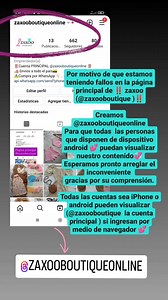 Por motivo de que estamos teniendo fallos en la página principal de ‼️ zaxoo (@zaxooboutique )‼️ Creamos @zaxooboutiqueonline Para que todas las personas que disponen de dispositivo android  puedan visualizar nuestro contenido Esperamos pronto arreglar el inconveniente gracias por su comprensión. Todas los dispositivos sea iPhone o android pueden visualizar (@zaxooboutique la cuenta principal ) si ingresan por medio de navegador  | ZAXOO | Facebook