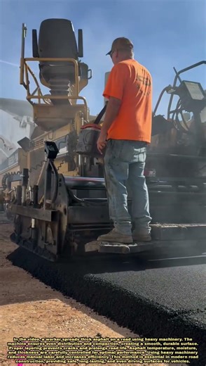 Thick Asphalt Paving with Heavy Machinery