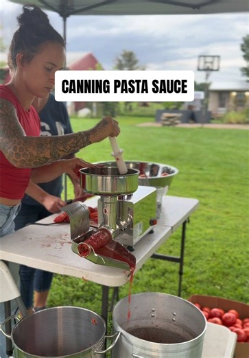 PASTA SAUCE RECIPE (tomato canning day is always a marathon!) 25 pounds tomatoes 5 medium onions roughly chopped 10 cloves garlic, peeled 1/4 cup olive oil 2/3 cup brown sugar, packed 1/4 cup salt 3 tbsp dried oregano 3 tbsp dried basil. Or 1/4 cup fresh 1 tsp dried thyme. Or 1 tbsp fresh 1 tbsp black pepper 2 tbsp of lemon juice in each quart jar, 1 tablespoon in each pint jar Run tomatoes through a mill (or blanch, peel, and de-seed and then send through a blender until you get tomato sauce) S