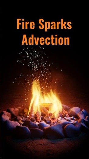 Realistic Fire Sparks Flow - tutorial #blender #vfx #fire #sparks #3D