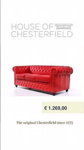 Meet our iconic red leather 3-seater Chesterfield sofa, backed by...