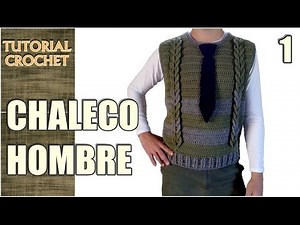 Chaleco para hombre tejido a crochet, paso a paso, patrón, tutorial (1 de 4)