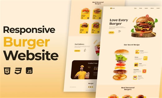 使用HTML、CSS 和 JavaScript设计响应式汉堡网站