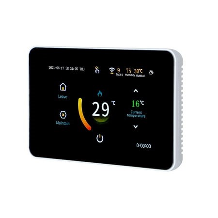 Generic 85-275V Wi-Fi Smart Thermostat Programmable Thermostat 5+2/ 6+1/ 7 Days Schedule APP Remote Control Voice Control Compatible with Alexa Google Assistant ℃/℉ PM2.5 Humidity Weather Display Digi - Walmart.ca