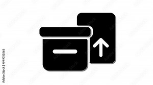 Package box with up arrows icons for enhancing digital shipping, storage, and cargo management tools .