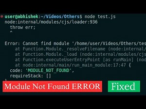 Module not found problem in vs code | node:internal/modules/cjs/loader:1078throw err | Quick fix