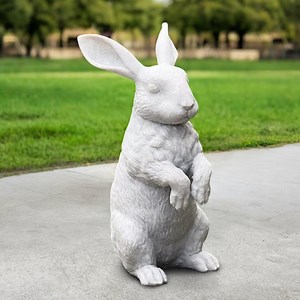 Sitting White Rabbit Statue Concrete Garden Bunny Figurine Outdoor Yard Decor Stone Style Animal Sculpture Gift Easter Bunny Home Decoration - Etsy