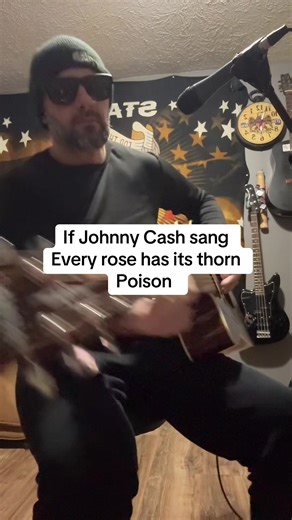 Johnny Cash Acoustic Cover of Every Rose Has Its Thorn
