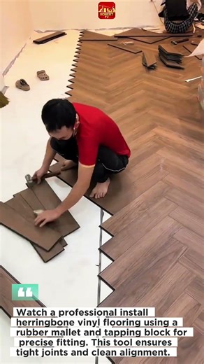 Perfect Herringbone Floor Installation | Satisfying Vinyl Plank Flooring Skills