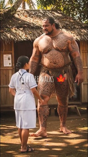 Famous Giant approaching a Nurse. Samoan traditional game 'Tologa' and the Measina Festival Bus 2026