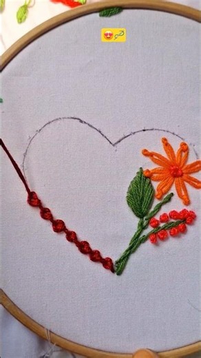 beautiful heart embroidery tutorial on kurti sleeve#stitch#heart#embroidery#stitchtricks#success#diy