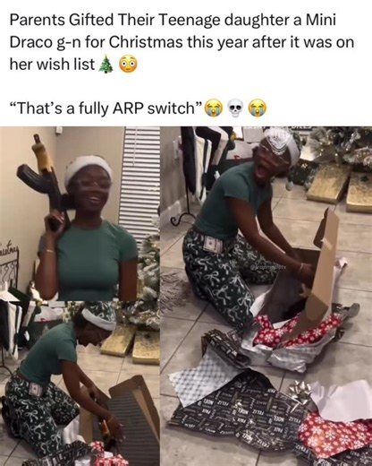 🏚Matic TV on Instagram: "#Trending parents gifted their teenage daughter a Mini Draco G-n for Christmas this year😳🎄 Her younger brother was not happy💀 comment thoughts down below ⤵️⤵️ #explore #reels #viral #hiphopnews"