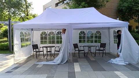 SANOPY Canopy 10' x 20' Pop up Canopy Tent, Adjustable Outdoor Party Canopy Commercial Instant Canopy with 6 Removable Sidewalls, Carry Bag, White