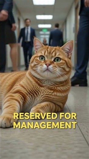 He doesn't care who's walking by #cat #funny #officecat