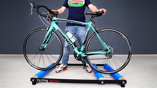 Smooth cycling on $15 homemade bike rollers