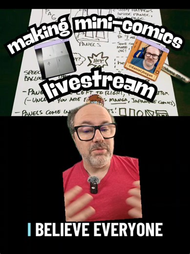 Making Mini-Comics Livestream tonight! Feb. 7, at 7 PM ET on my danieljhogan Twitch and YouTube channels! Everyone can draw and everyone can make comics. Hang out with me tonight to see how much fun it can be! #twitchstreamer #comics #drawing