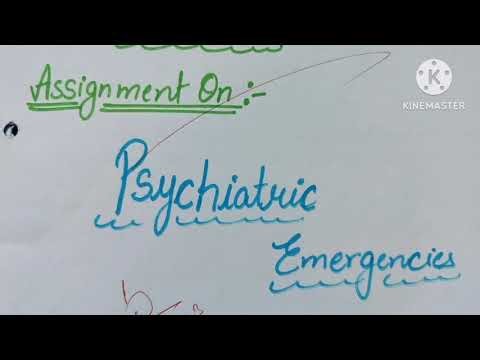 Assignment on Psychiatric Emergency ll Mental health nursing ll #assignment