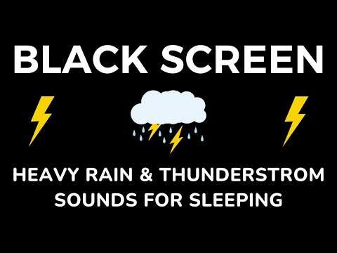 Super Heavy Rain Sound to Fall Asleep in 5 Minutes and Beat Insomnia | Black Screen