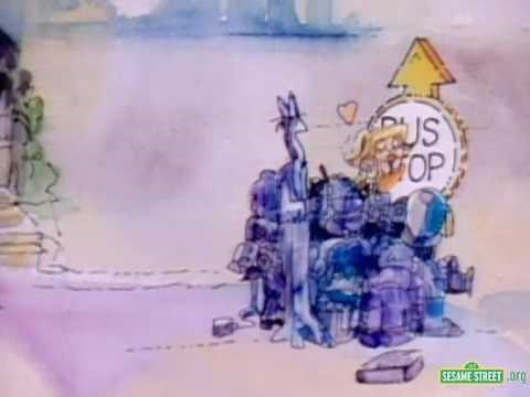 Classic Sesame Street animation: Bus Stop Sign Tour