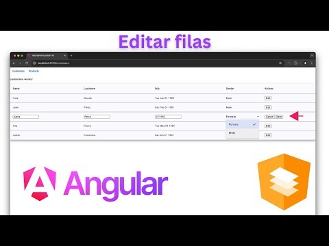 Cómo crear una tabla reutilizable con Angular Material y Angular 18 | Editar filas en linea